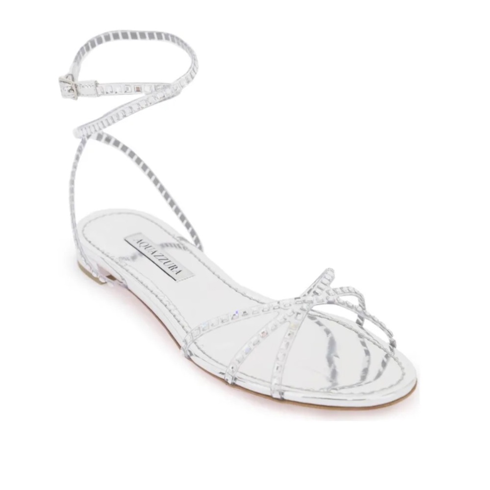 AQUAZZURA
Crystal-Embellished Flat Sandals size 40 US 10 NEW